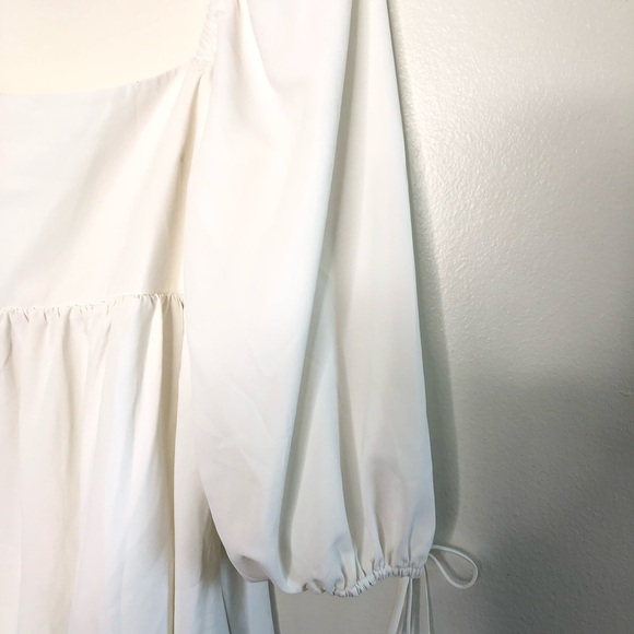 Amanda Uprichard White Darling Puff Sleeve Mini Dress Size XL - Picture 9 of 12